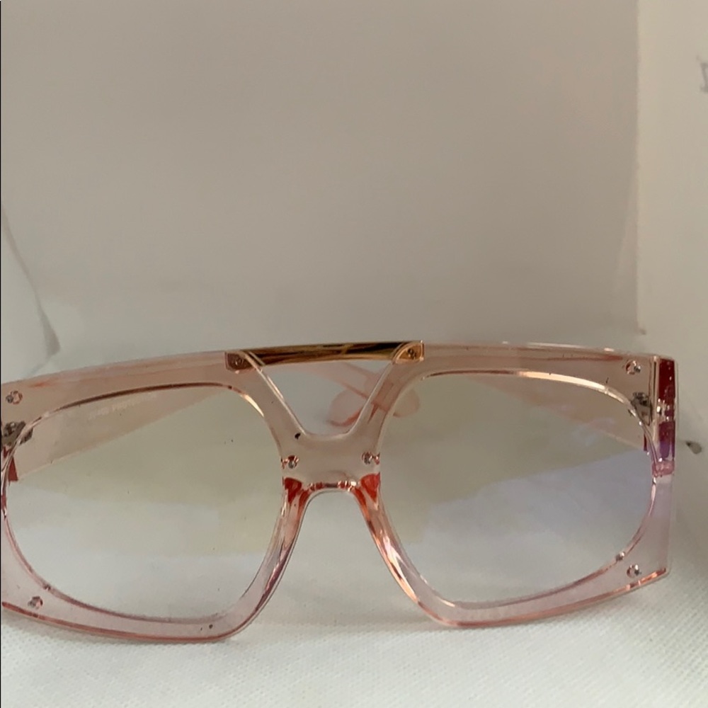 Clear pink large framed sunglasses